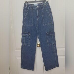 Womens Denim Cargo Pants